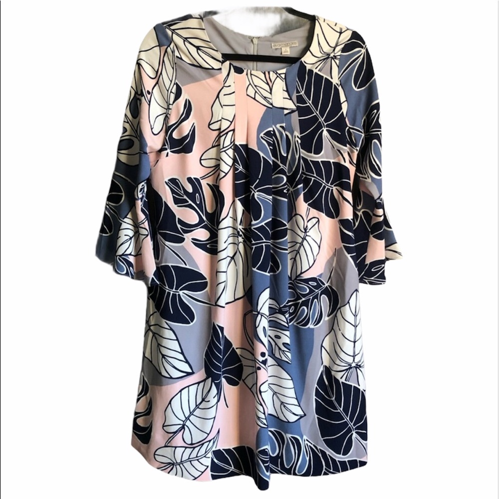 Tropical dress bell sleeve
